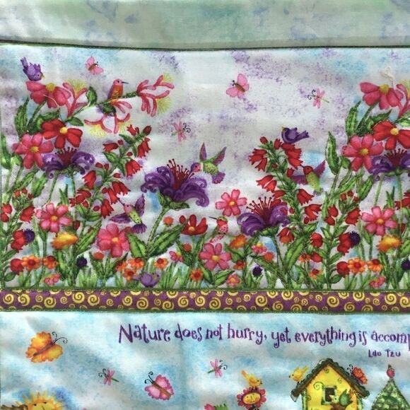 NWT. Hand Crafted Runner/Wall Hanging Garden Scene - Picture 6 of 8